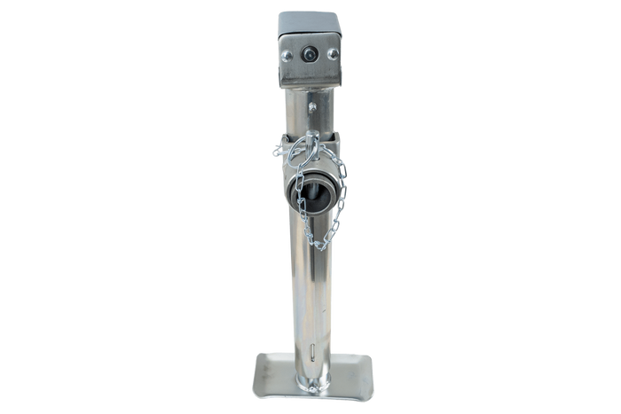 Ausziehbare Stütze mit UNITRAILER TJ5002+TJ5002A Adapter für 1300 kg Pritschenanhänger 560-940 mm