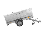 Einachsanhänger 230x125 UNITRAILER GARDEN 230 KIPP mit BIS-Seitenwänden und Aluminiumabdeckung