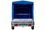 Autotransportanhänger 264x125 UNITRAILER GARDEN 264 KIPP mit H-1100 Rahmen und blauer Plane
