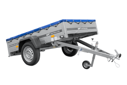 Leichter Anhänger 200x125 UNITRAILER GARDEN 201 KIPP mit blauer Plane