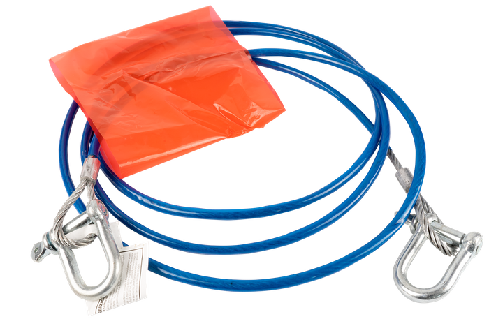 Abschleppseil mit Schäkel LAMPA Stahlseil 3,5m/6mm/3t blau