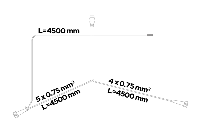 Rückeuchtenset: ASPÖCK MULTIPOINT V Rückleuchten + ASPÖCK FLEXIPOINT I Umrissleuchten + ASPÖCK 4,5m 7-PIN Kabelbaum