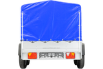 UNITRAILER GARDEN TRAILER ANHÄNGER 264/2 KIPP MIT STÜTZRAD, RAHMEN H-800 UND BLAUER ABDECKUNG