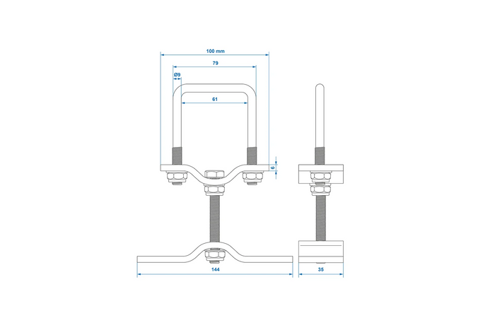 ProPlus Halterung für Reserverad an Anhängern mit 60x60mm Profil