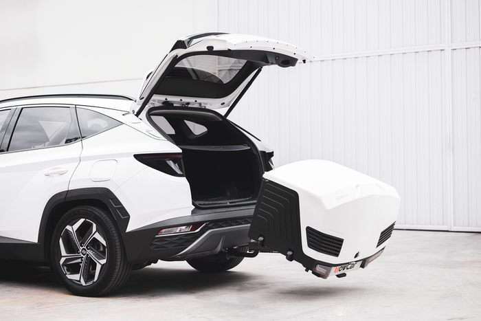 Towbox Alpha Classic Grau - Anhängerkupplungs-Gepäckbox