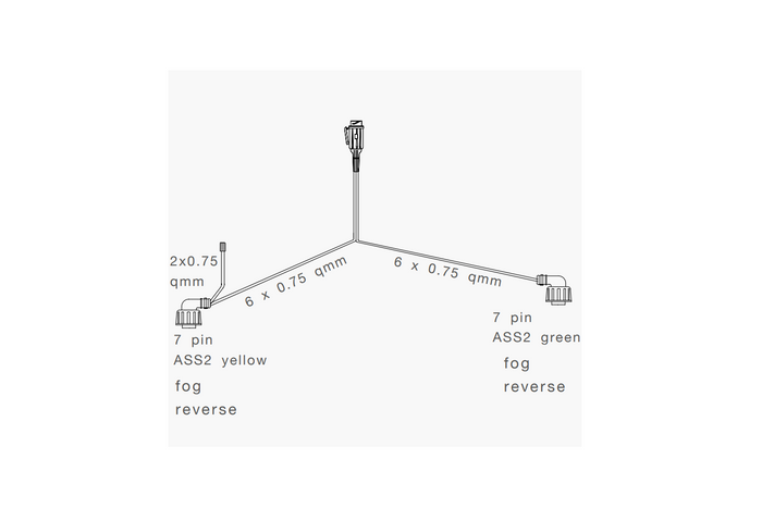 ASPÖCK Elektroinstallations-Anhängerkabelbaum 5,5 m 13-poliger Bajonettstecker 2x 7-polig ASS2