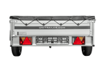 Einachsanhänger mit Aluminiumseitenwänden 230x125 Unitrailer Garden 230 KIPP ALU mit H-0-Rahmen und grauer Plane
