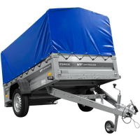 Einachsanhänger 230x125 UNITRAILER FORCE 230 KIPP mit H-800 Rahmen und blauer Plane