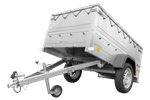 Kippbarer Pkw Anhänger GARDEN TRAILER 200 KIPP mit zusätzlichen Bordwänden, Stützrad und Flachplane