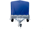 Einachsanhänger 200x106 UNITRAILER GARDEN 200 KIPP mit H-800 Rahmen und blauer Plane