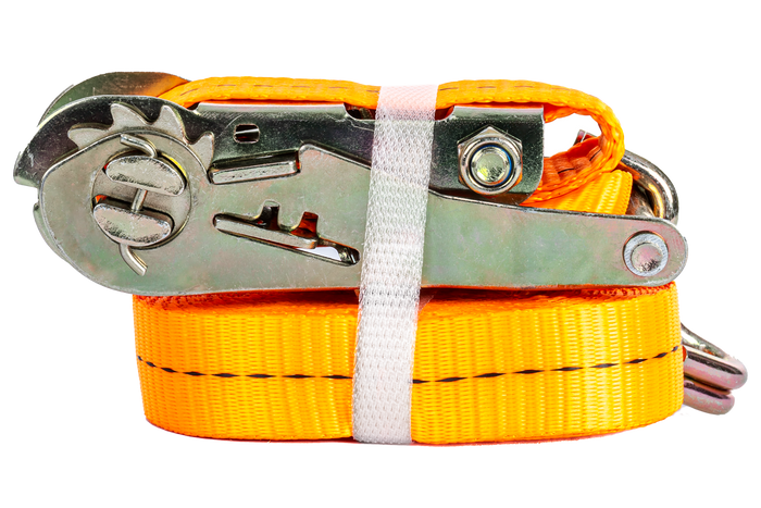 Satz aus vier UNITRAILER 2m/50mm/5t orangefarbenen Transportgurten mit Spanner