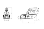 KNOTT K35-A Kugelkopfkupplung für einen 3500kg Anhänger mit einer 50mm Rohrdeichsel, Gusseisen