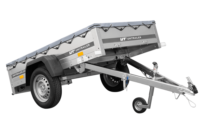 Einachsanhänger 200x106 UNITRAILER GARDEN 200 KIPP mit H-0-Rahmen und grauer Plane