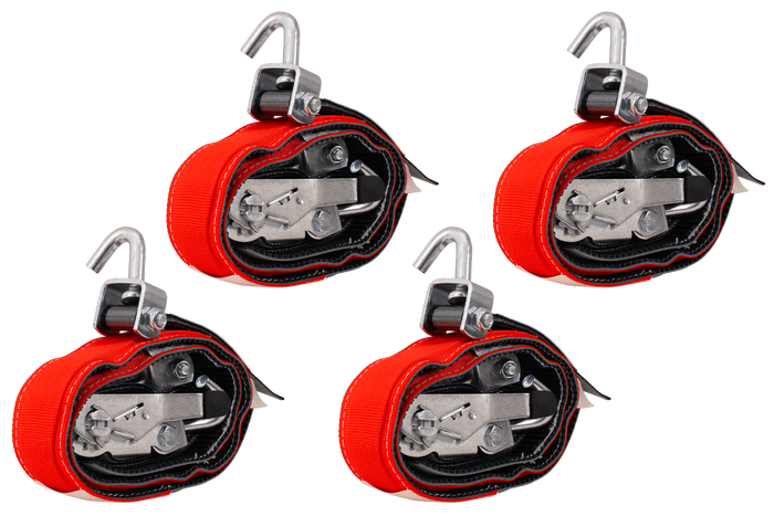 4er Set HEFFA CARLINE 130 Anhänger Transportgurte Radsicherungsgurte 2,8m/35mm/3t VDI 2700