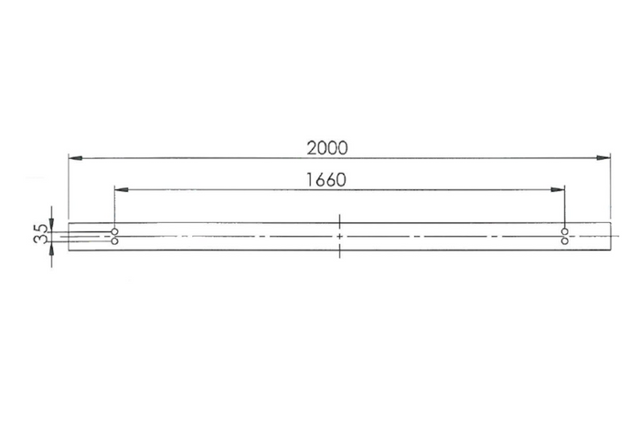 UNITRAILER flache Seitenstütze, Länge 200 cm, Höhe 30 cm, für Bootsanhänger