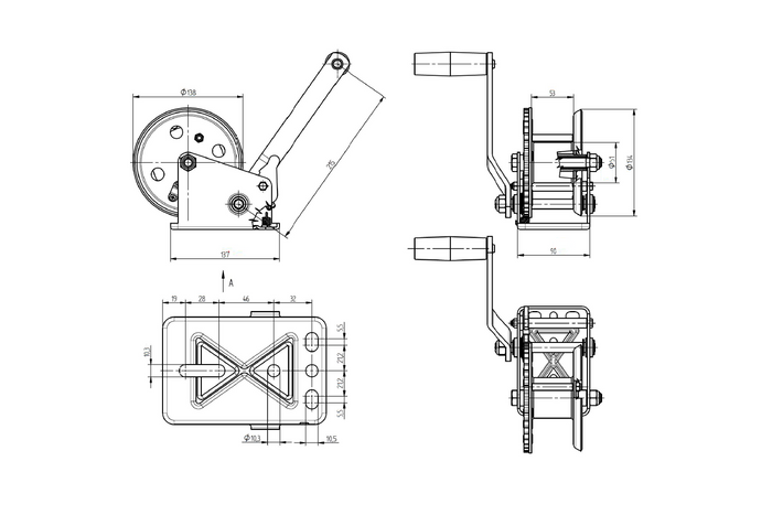 KNOTT Gurtwinde für Anhänger 450 kg / 7-m langes Gurtband