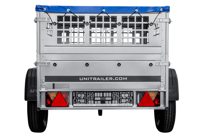 Kompakter Anhänger Garden Trailer 150 KIPP 150x106 cm 750 kg mit Laubgitteraufsatz