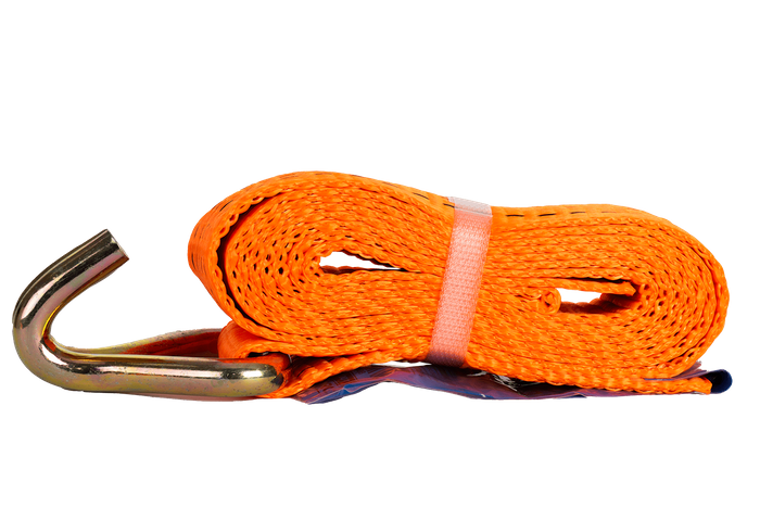 Satz aus vier UNITRAILER 3m/50mm/5t orangefarbenen Transportgurten mit Spannvorrichtung