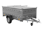 Einachsiger Anhänger auf Blattfedern 264x125 UNITRAILER GARDEN 264/R KIPP mit BIS-Seitenwänden und Aluminiumabdeckung