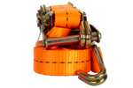 Satz aus vier UNITRAILER 6m/25mm/1t orangefarbenen Transportgurten mit Spanner