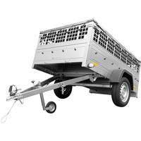 Pkw Trailer GARDEN TRAILER 201 KIPP mit Laubgitteraufsatz, Stützrad und Flachplane