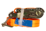 Satz aus vier UNITRAILER 8m/25mm/1t orangefarbenen Transportgurten mit Spanner