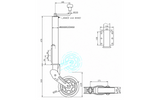 UNITRAILER automatisches Stützrad mit Griff 400 kg 60 mm 470–785 mm