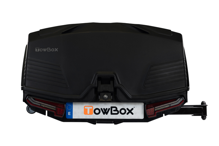 Towbox Camper Alpha schwarze LED (lang) - Anhängerkupplungs-Gepäckbox
