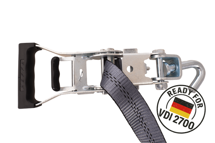 4er Set HEFFA CARLINE 130 Anhänger Transportgurte Radsicherungsgurte 2,8m/35mm/3t VDI 2700