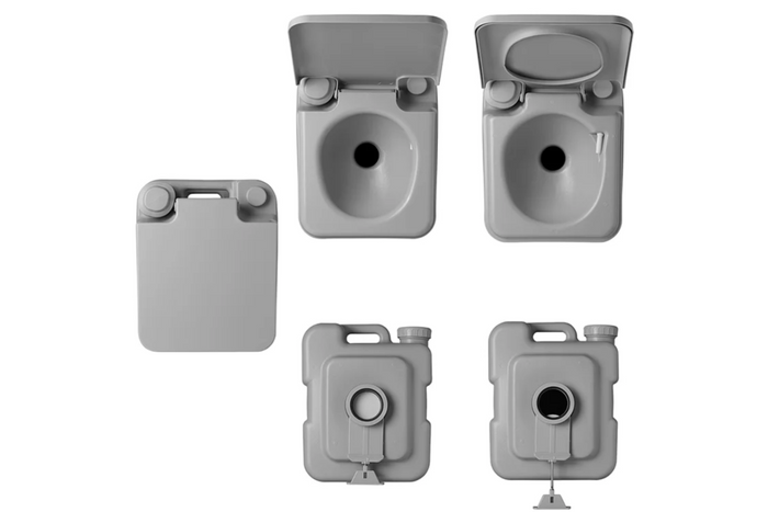 ProPlus 370415V01CR Tragbare Campingtoilette Grau 10L/20L