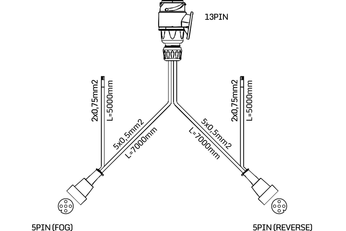 Rückleuchtenset: FRISTOM FT-170 LED-Rückleuchten + FRISTOM FT-009 LED-Umrissleuchten + MANTES 7m 13-PIN-Kabelbaum