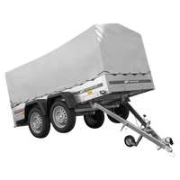 UNITRAILER GARDEN TRAILER ANHÄNGER 264/2 KIPP MIT STÜTZRAD, SPRIEGEL UND GRAUER PLANE