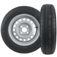 Satz von zwei Rädern für Anhänger UNITRAILER / TEMARED / BRENDERUP / STEMA / BÖCKMANN REIFEN KENDA 145/80 R13 78N STARCO FELGEN 4Jx13"H2 4x100 ET:30