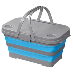 Picknickkorb mit Deckel ProPlus 370315, faltbarer Korb mit Tischfunktion, 20 l
