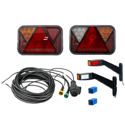 Lichtset: FRISTOM FT-270 LED-Rückleuchten + FRISTOM FT-145 LED-Seitenmarkierungsleuchten + MANTES 7m 13-PIN-Kabelbaum