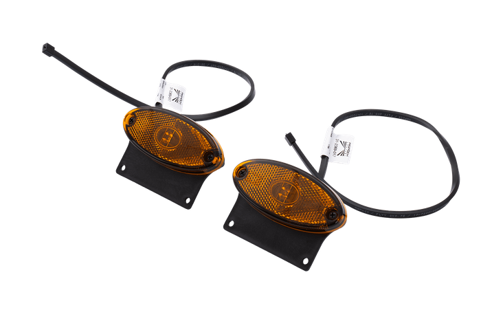 Set aus zwei ASPÖCK FLATPOINT II LED Umrissleuchten, orange, universal, mit Halterung