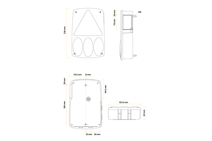 ASPÖCK Earpoint IV Rückleuchte, 5 Funktionen, rechts