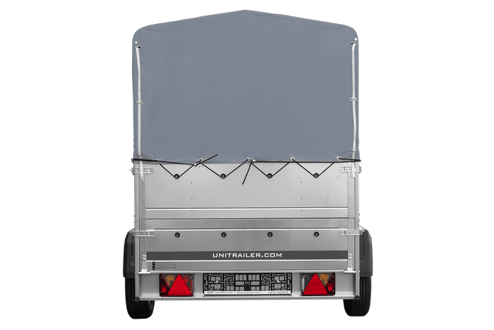 Leichtanhänger auf Federn 200x125 UNITRAILER GARDEN 201/R KIPP mit BIS-Seiten, H-800-Rahmen und grauer Plane