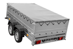 Zweiachsiger Anhänger 264x150 UNITRAILER GARDEN 265/2 KIPP mit BIS-Seitenwänden, H-0-Rahmen und grauer Plane