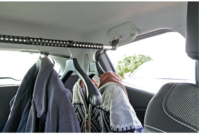 Autokleiderstange LAMP ausziehbarer Kleiderbügel 90-160cm