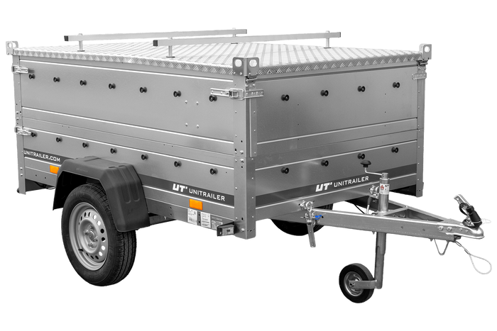 Leichter Anhänger 200x125 UNITRAILER GARDEN 201 KIPP mit BIS-Seitenwänden und Aluminiumabdeckung