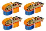 Satz aus vier orangefarbenen UNITRAILER 6m/50mm/5t Transportgurten mit Spannvorrichtung