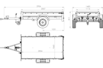 Tieflader Pkw Anhänger Garden Trailer 200 KIPP 200x106 cm 750 kg [mit Hochspriegel, Hochplane und Stützrad]