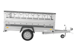 Einachsanhänger 230x125 UNITRAILER FORCE 230 KIPP mit Gitterwänden, H-0-Rahmen und grauer Plane