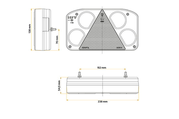 HORPOL LZD844 LED Rücklicht, 6 Funktionen, rechts
