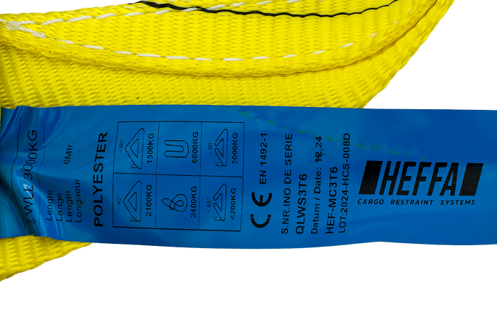 HEFFA Kranschlinge 6 m/90 mm/3 t mit Schlaufen