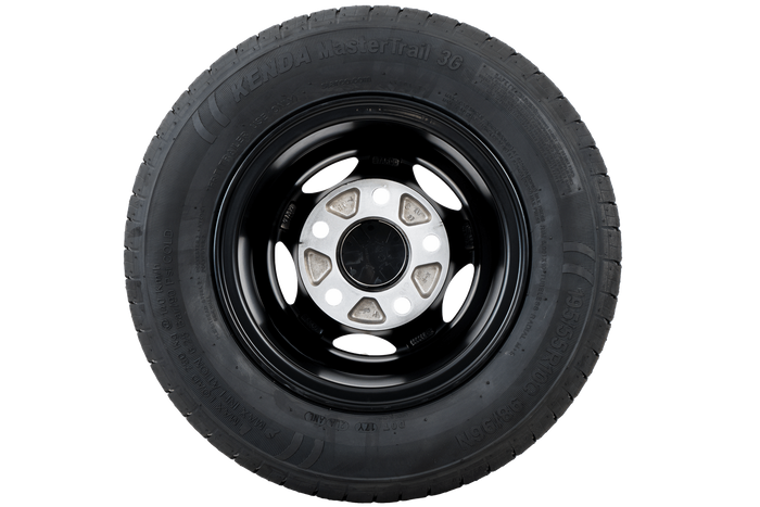 Verstärktes Rad für Anhänger KENDA REIFEN 195/55 R10C 98/96N ALUMINIUMFELGE STARCO schwarz 6Jx10"H2 5x112 ET:-4