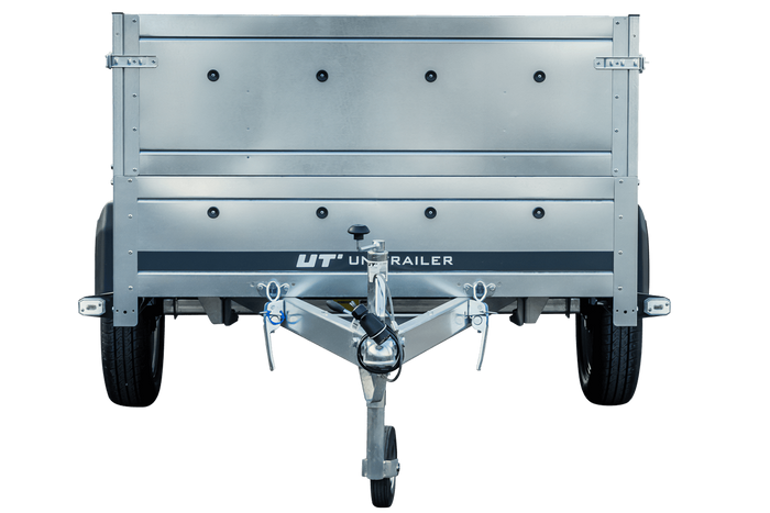 Pkw Anhänger Kipper 230x125 Garden Trailer 230 KIPP Unitrailer 750 kg mit Stützrad und zusätzlichen Bordwänden
