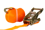 Satz aus vier UNITRAILER 8m/25mm/1t orangefarbenen Transportgurten mit Spanner
