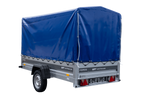 Anhänger 264x125 UNITRAILER FORCE 264 KIPP ungebremst mit H-1100 Spriegel und blauer Hochplane